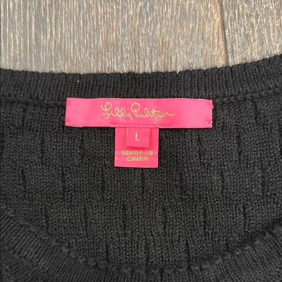 Lilly Pulitzer Black Knit Dress with Gold Button Accents - Picture 4 of 6